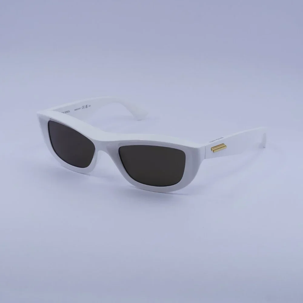 Bottega Veneta BV1326S 004 Sunglasses Ivory Rectangle Frame, Brown Lenses